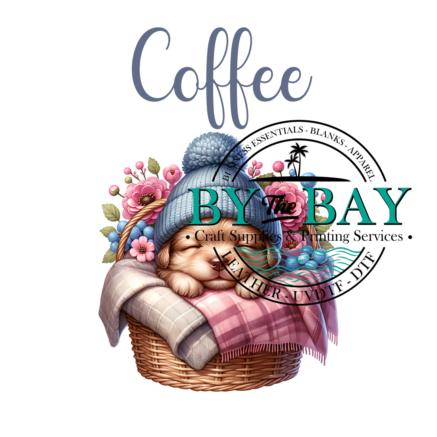 Cute Puppy Blue Tea/Coffee/Sugar uv decal
