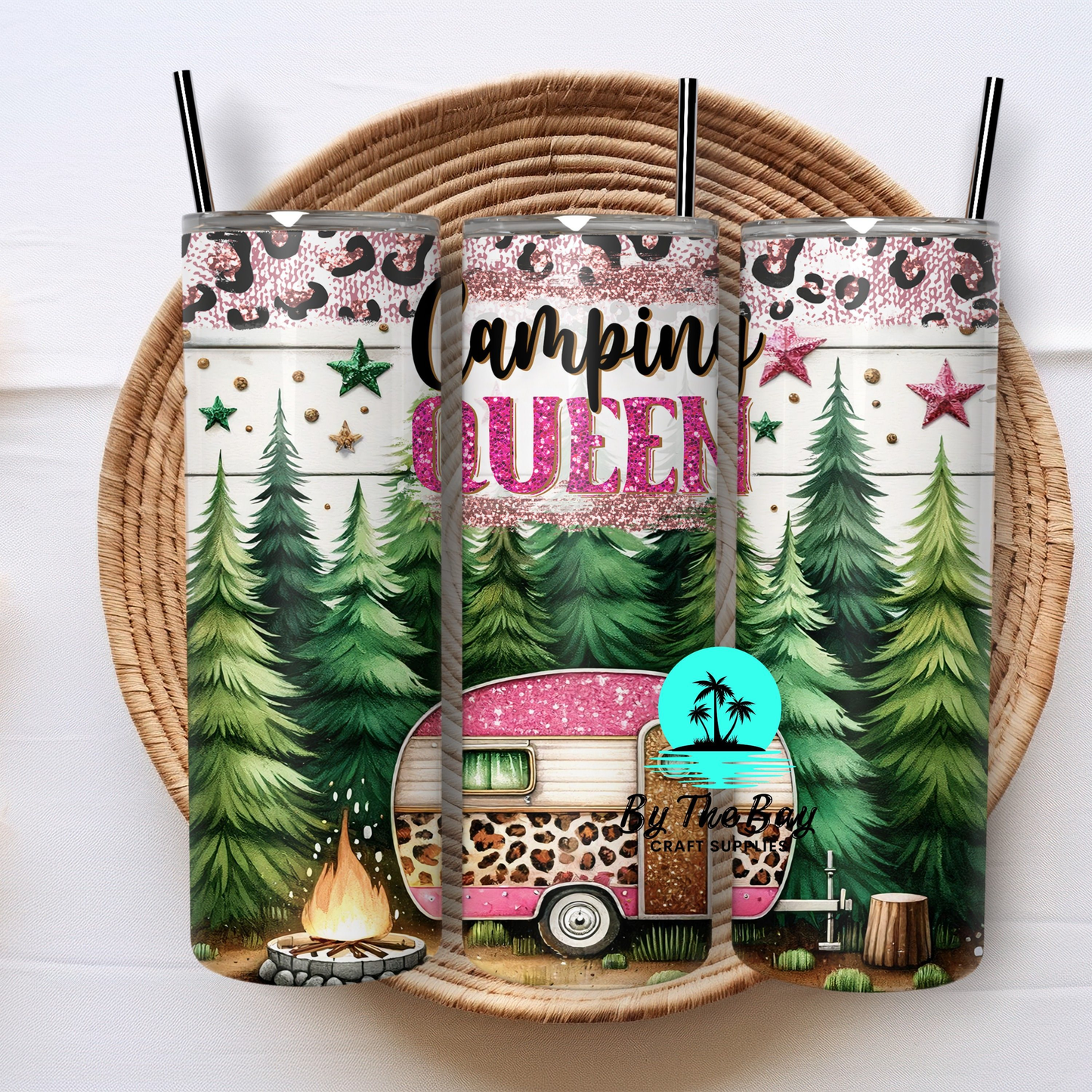 Camping Pink 20oz Tumbler SUB PRINT