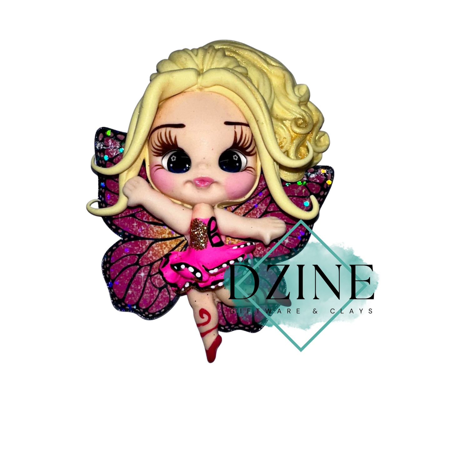 Pink Dress Butterfly girl 1