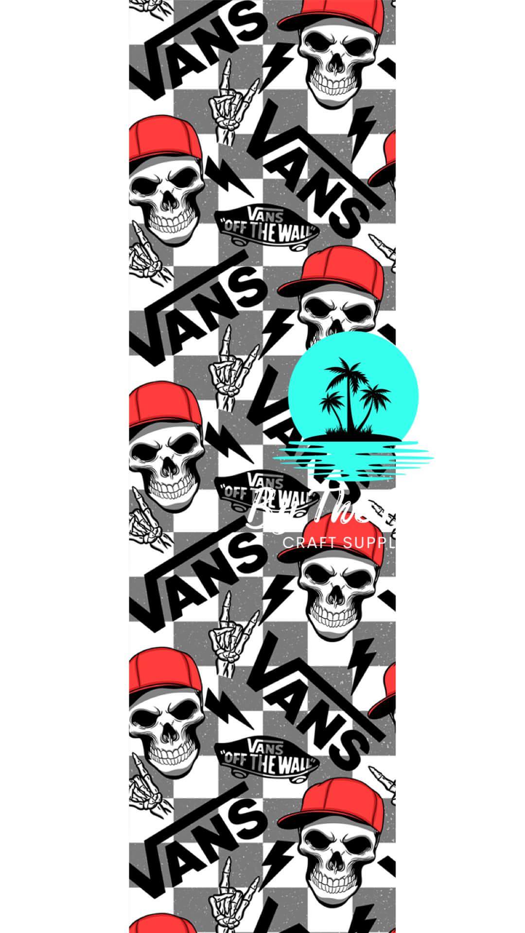 V Check Skull Bookmark Decal