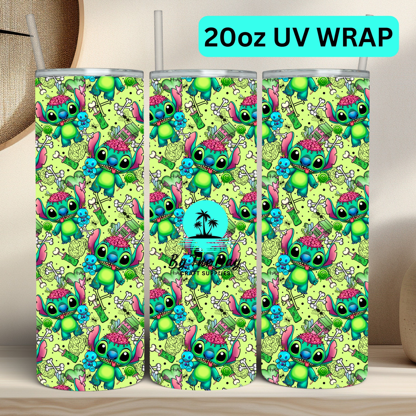 Zombie Blue guy 20oz STRAIGHT TUMBLER UV Wrap