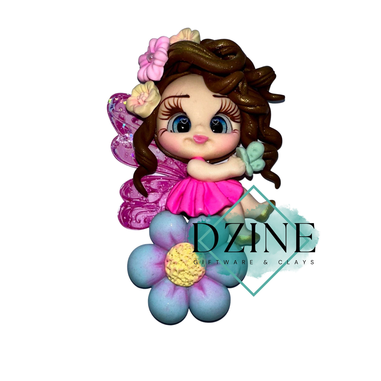 Pink Butterfly girl on flower