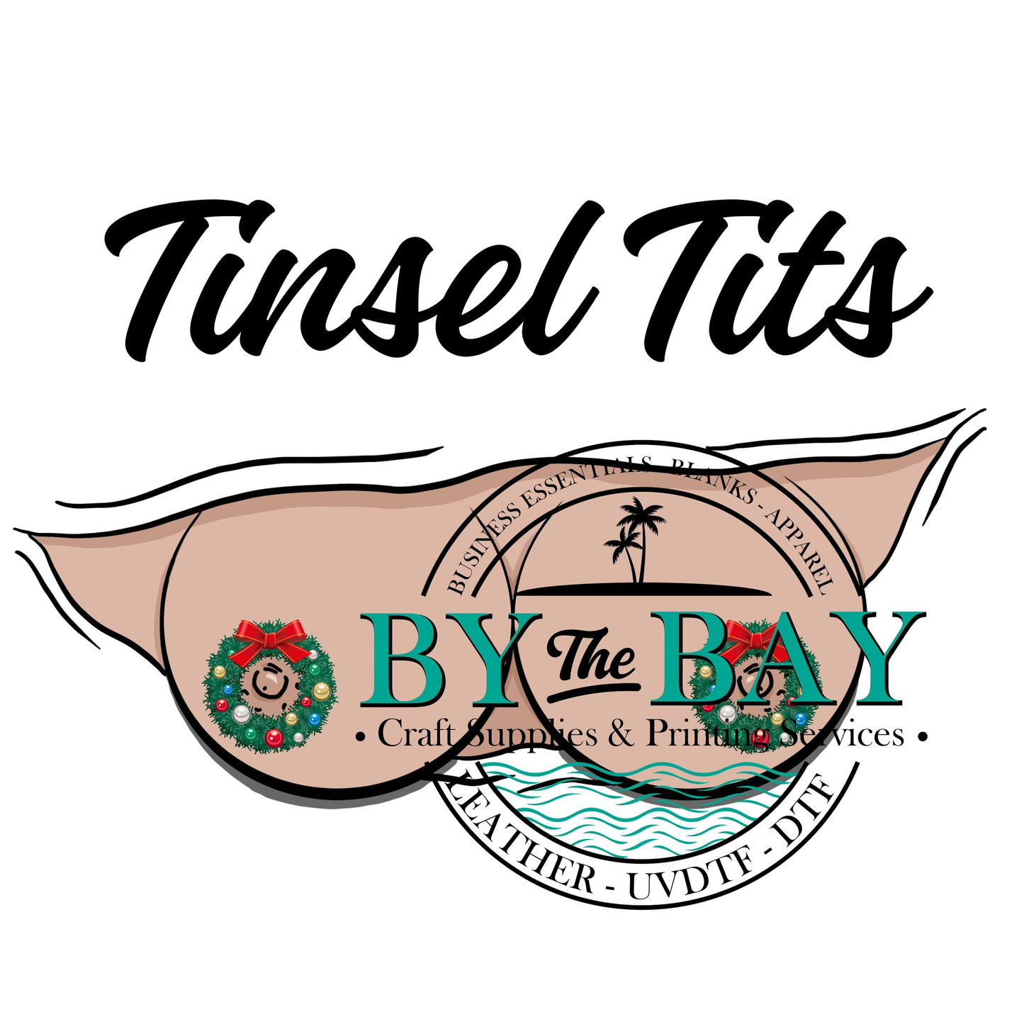 Tinsel Tits coloured wreath