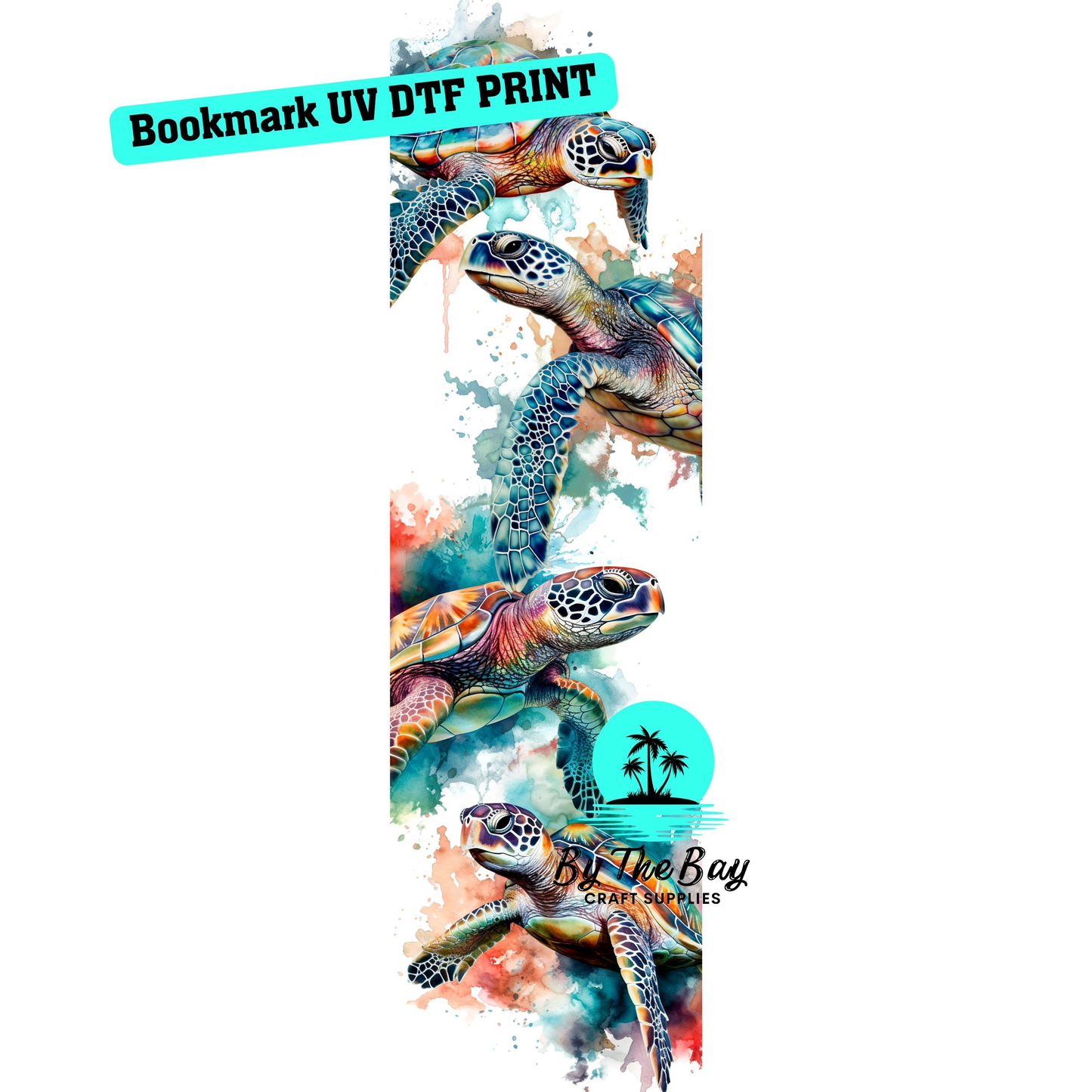 Watercolour turtles Bookmark Decal