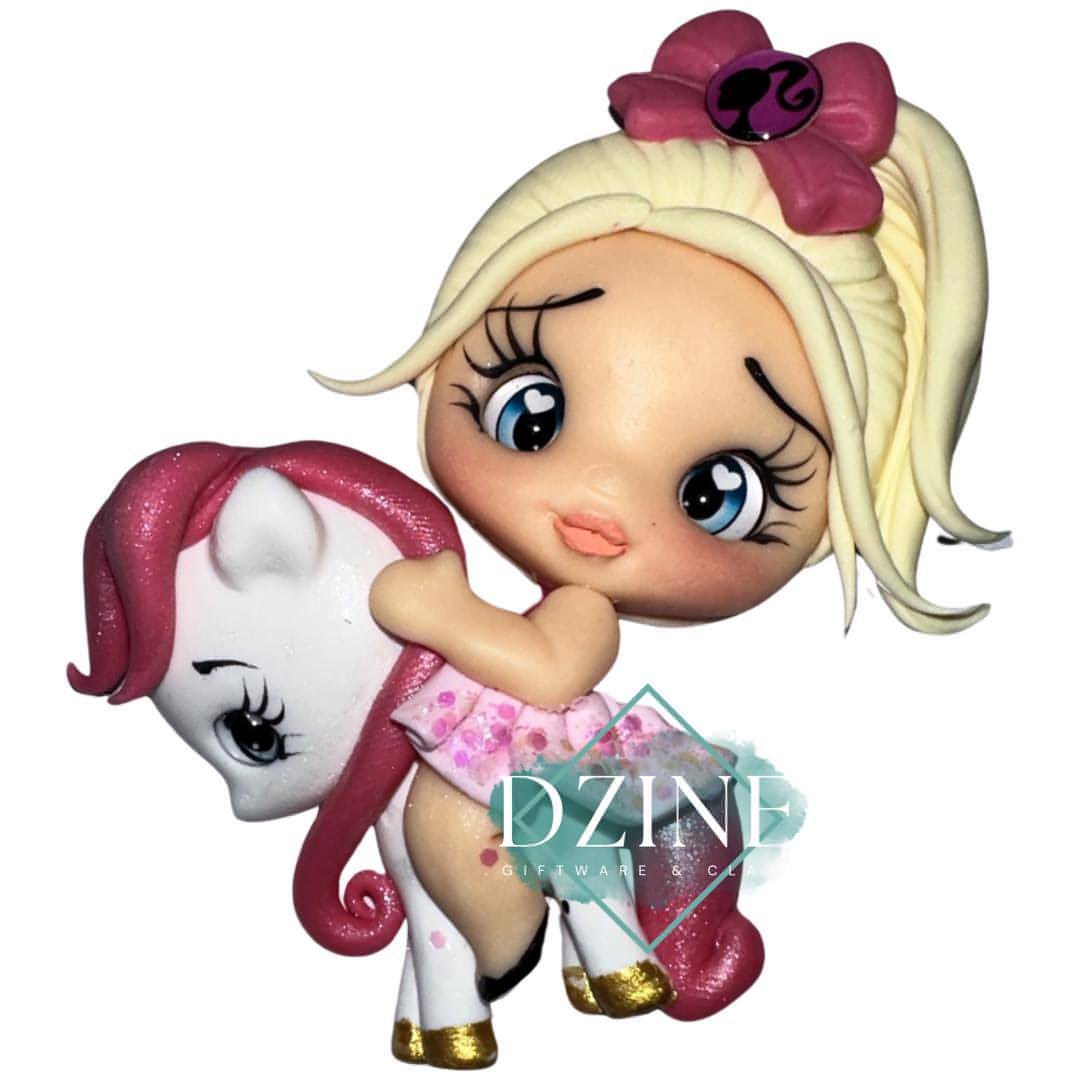 Hot Pink girl with pony