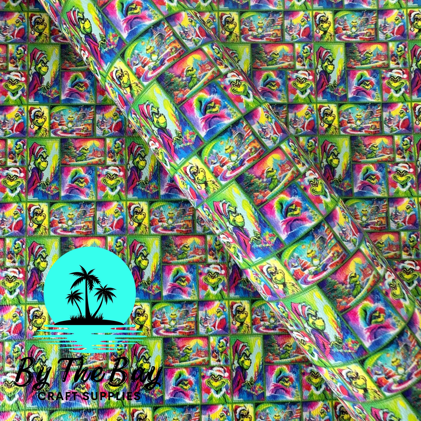 Mean Christmas squares Faux Leather