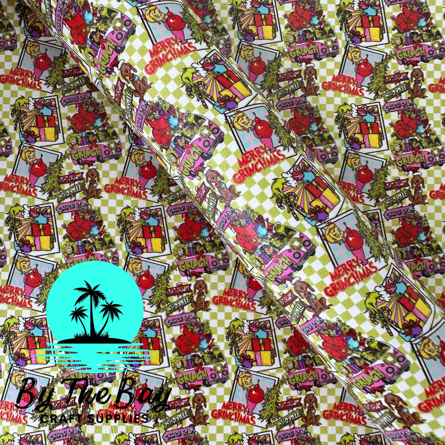 Mean Christmas checkers Faux Leather