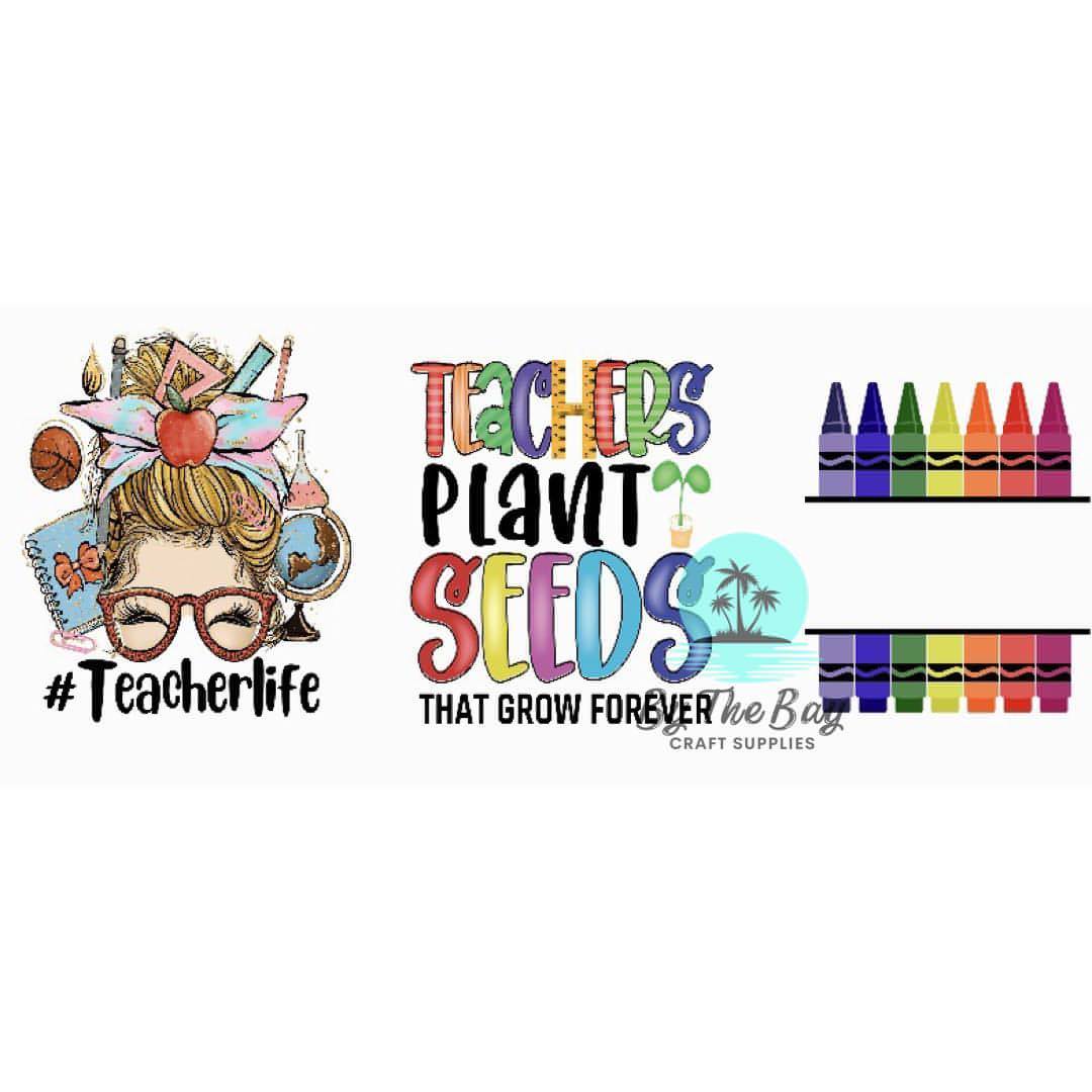 Teacher life crayons UV DTF Wrap