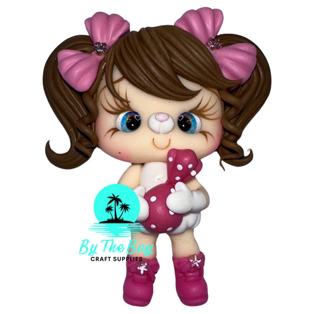 Easter Girl with pink bows