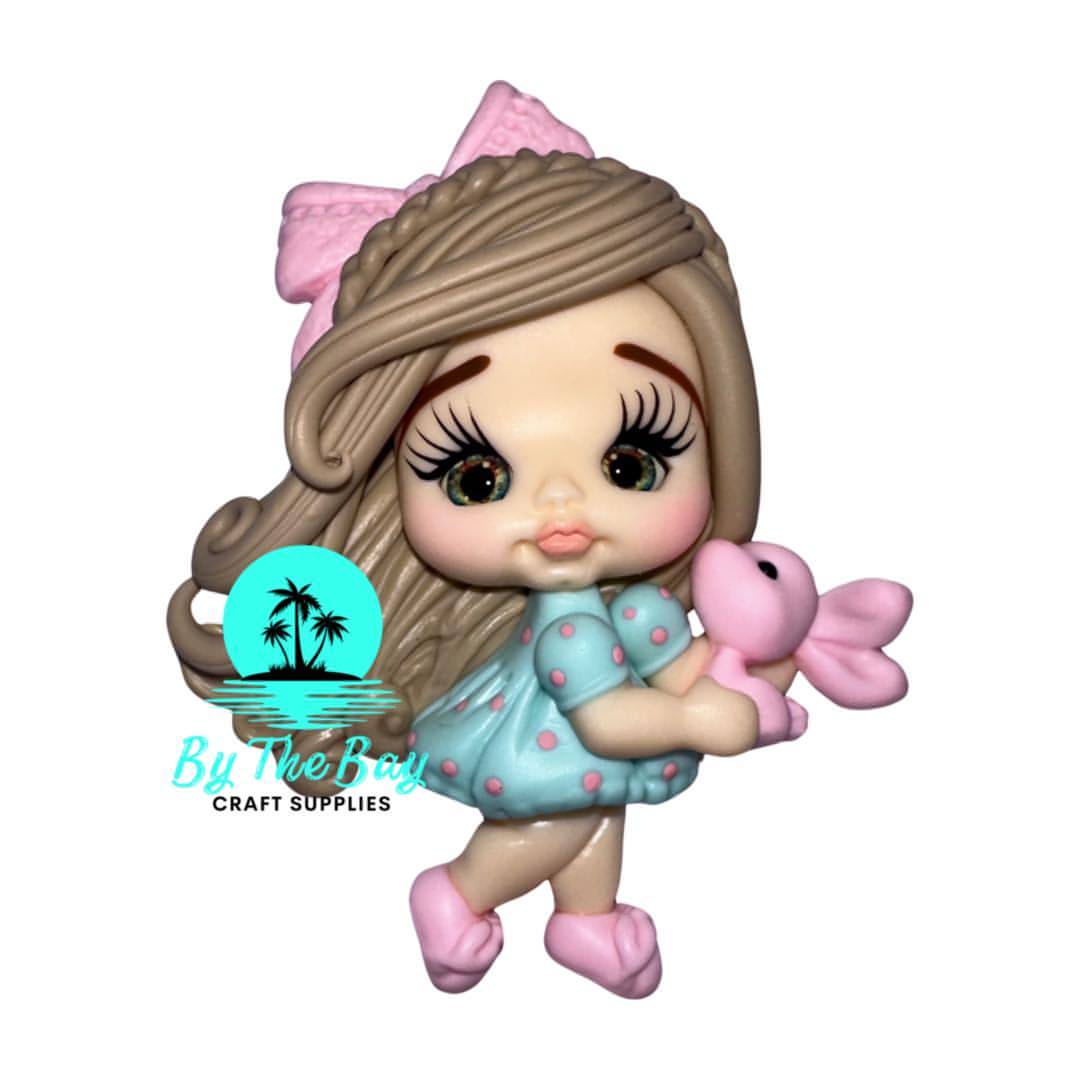 Easter girl with pink bunny