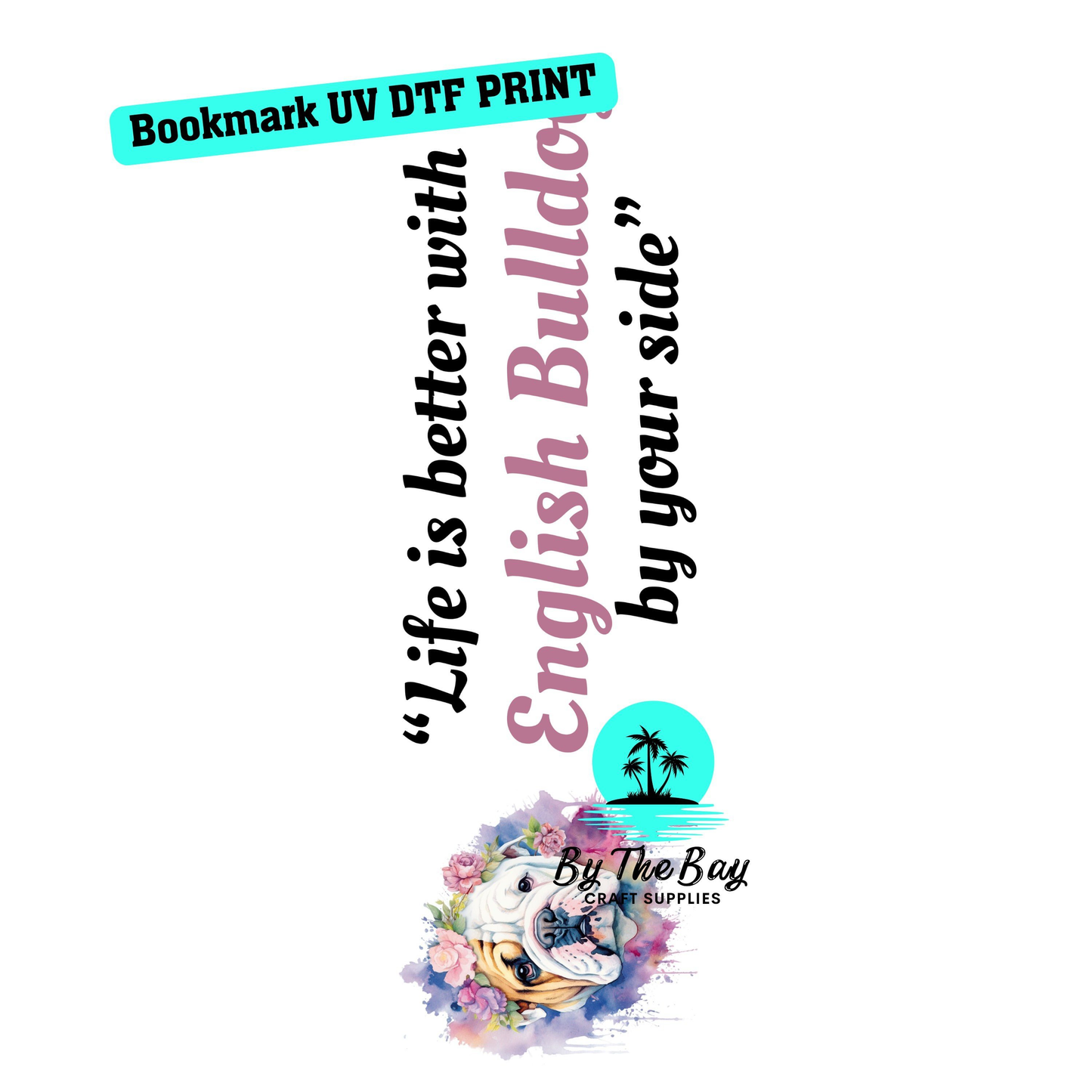 English Bulldog Bookmark Decal