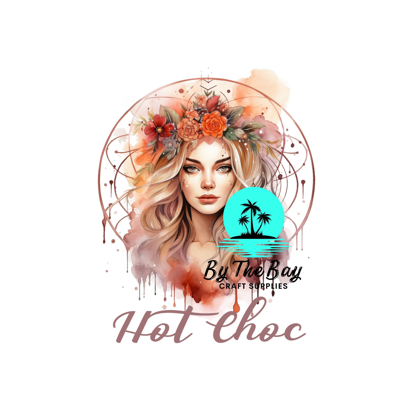 Boho lady floral Tea/Coffee/Sugar uv decal