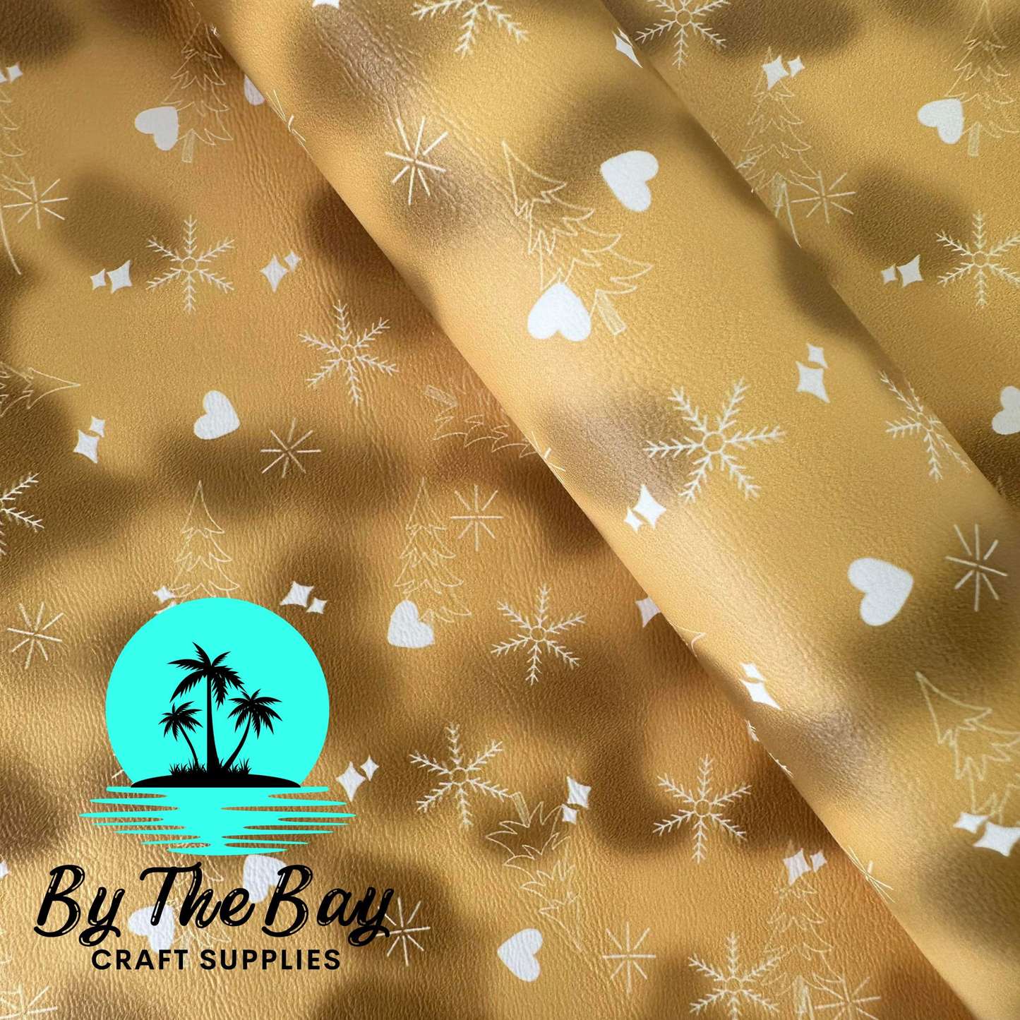 Christmas Heart yellows Faux Leather