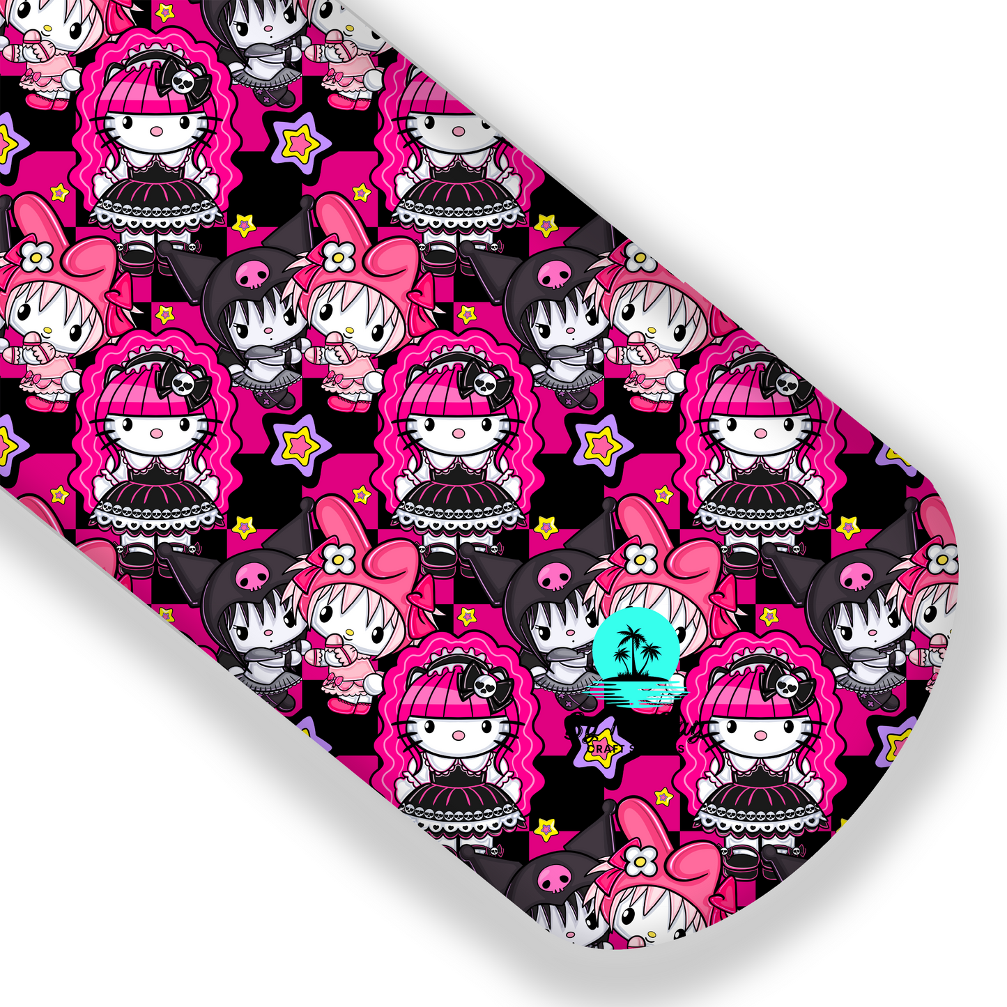 Dark Kawaii pink & black checkers