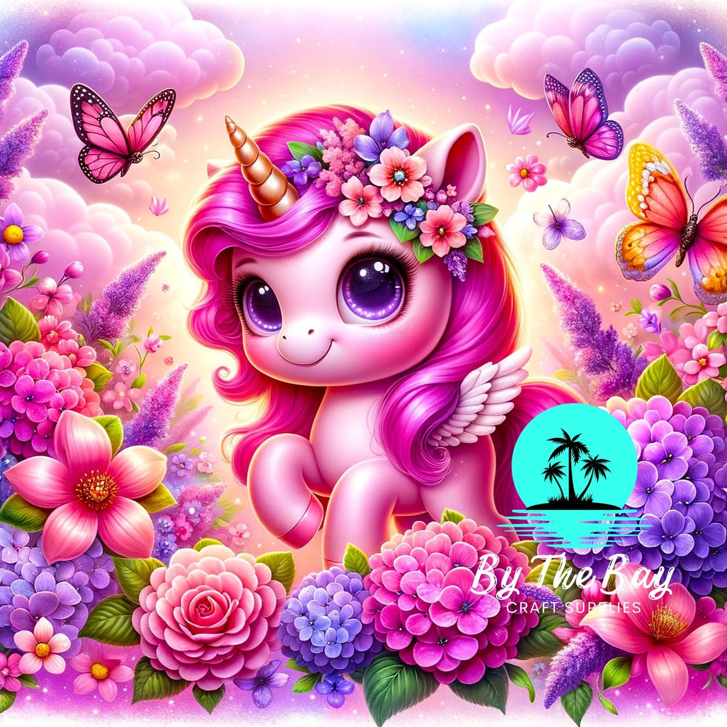 Pink unicorn with wings with SUB PRINT