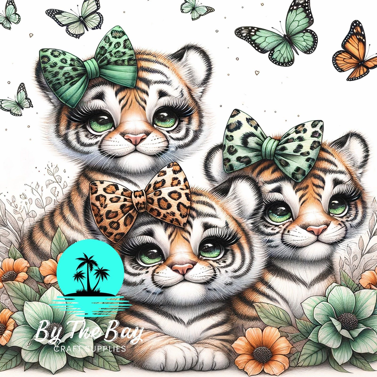 Cute tigers with bows SUB PRINTS