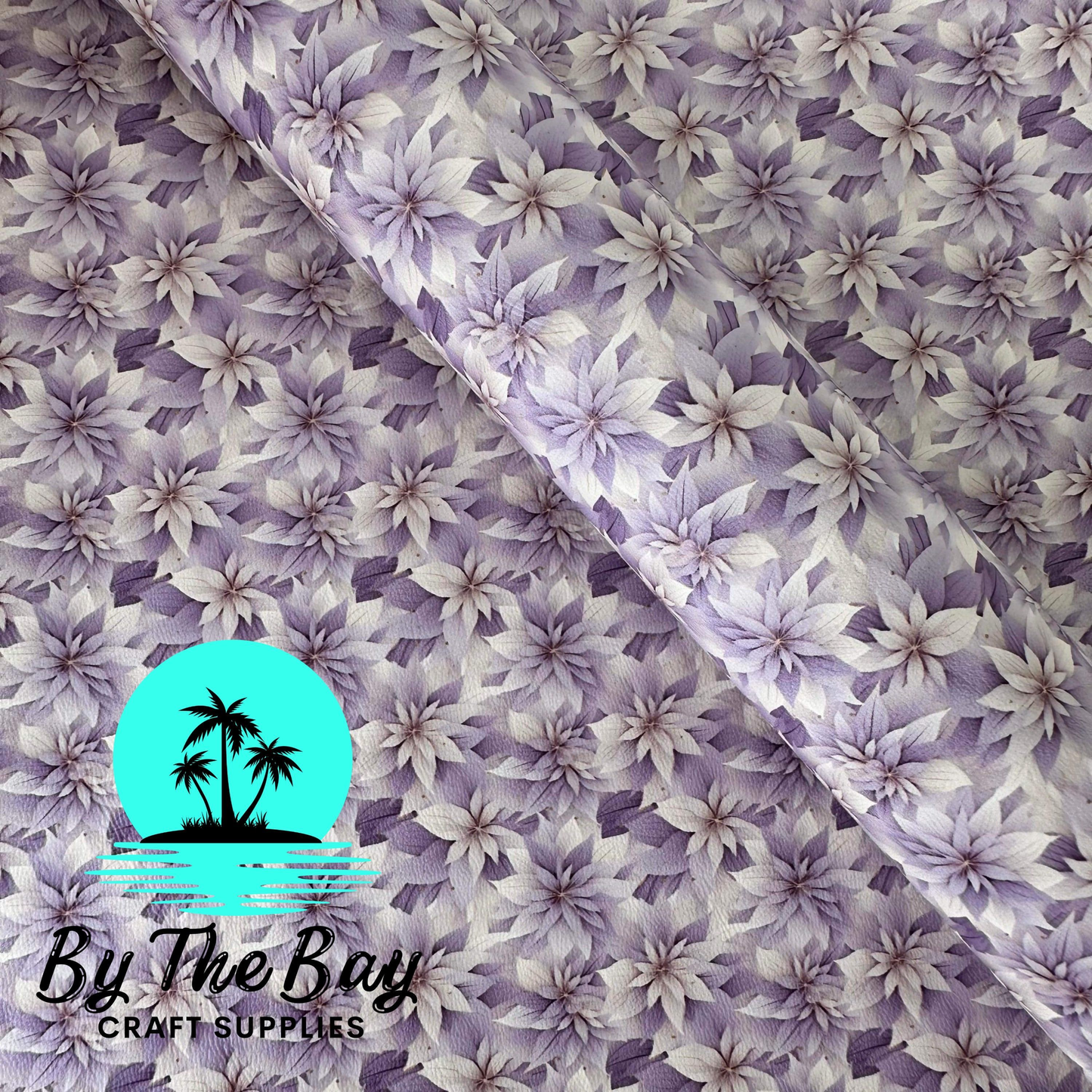 Purple Flowers Faux Leather