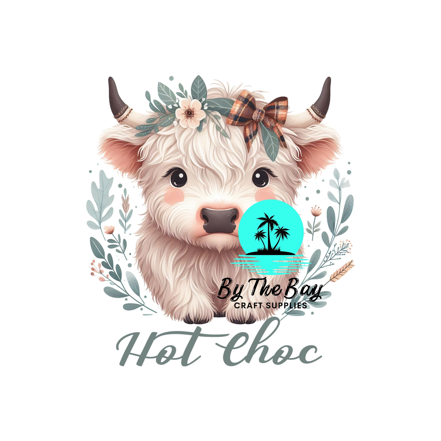 Boho Highland Cow Tea/Coffee/Sugar uv decal