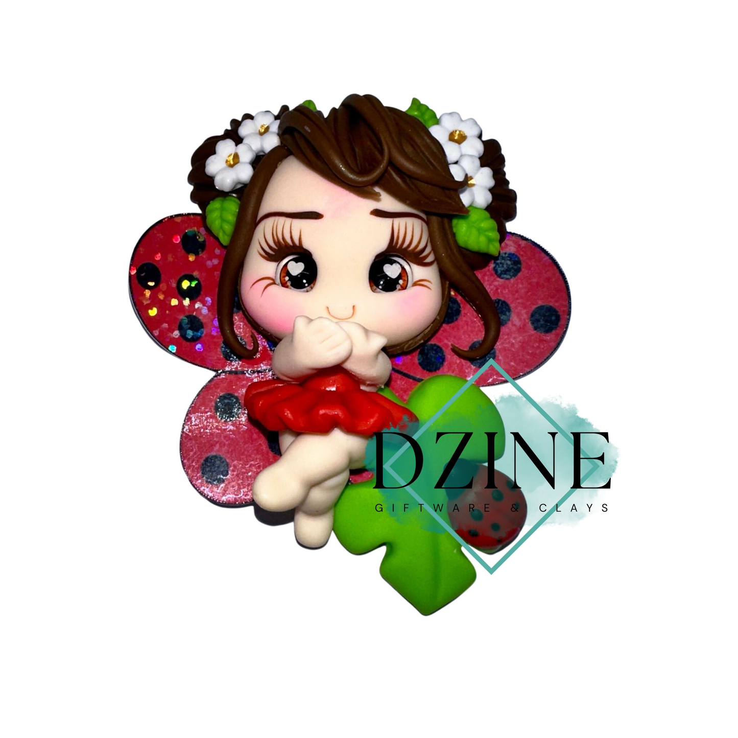 Ladybug girl on leaf