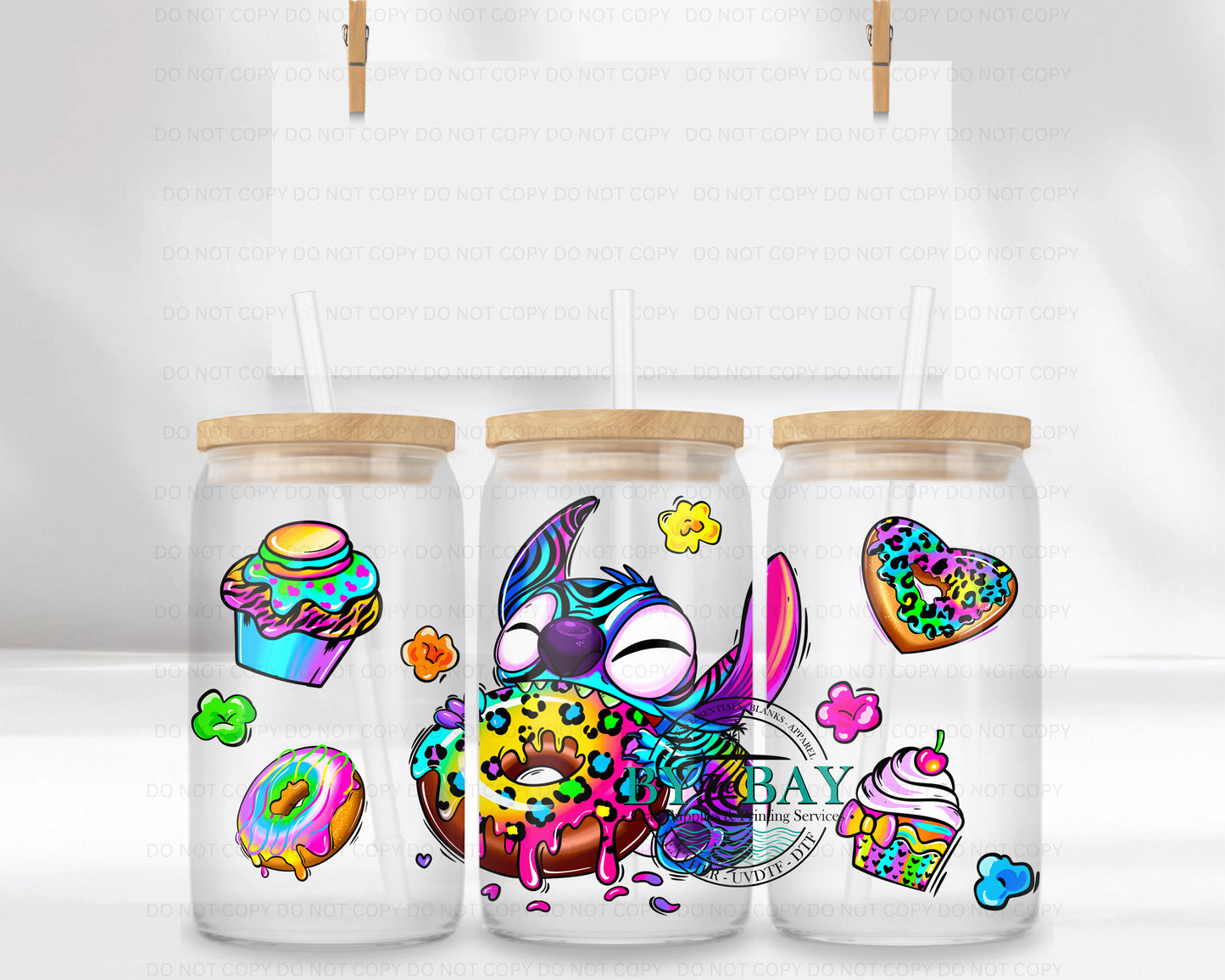 Donut Alien 16oz UVDTF Wrap