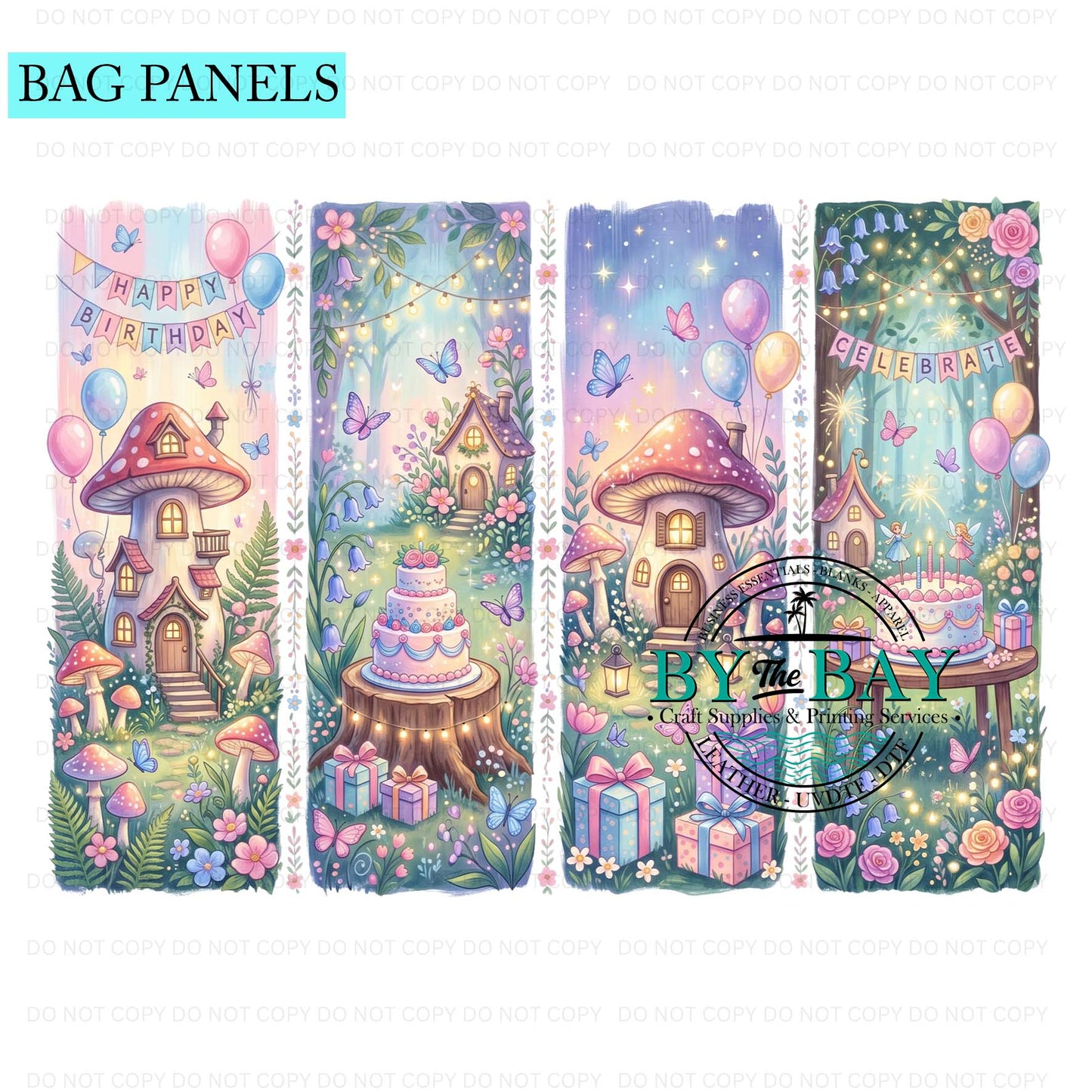 Cottage Birthday Bag Panel (Various Sizes)