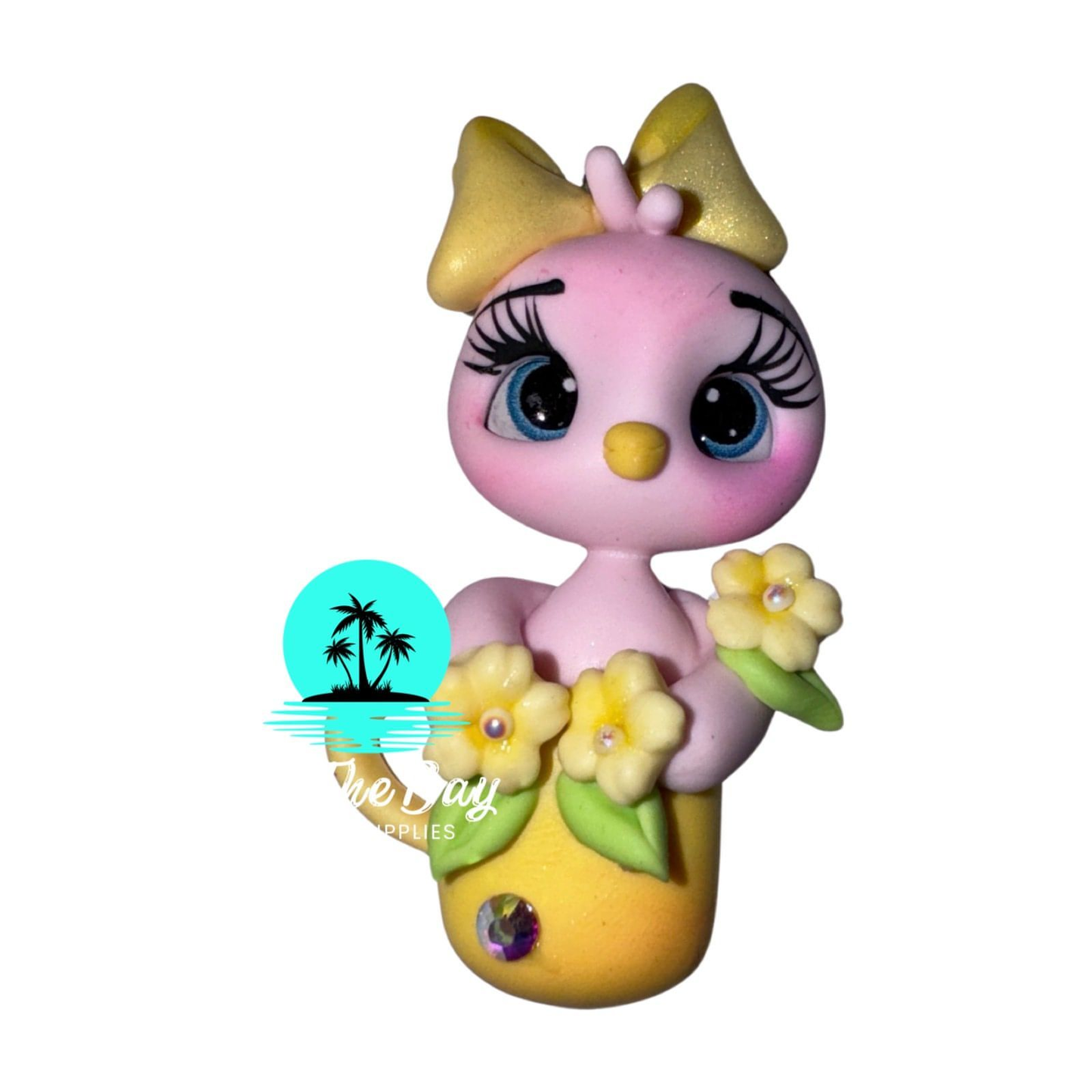 Bird in tea cup (3/4cm)