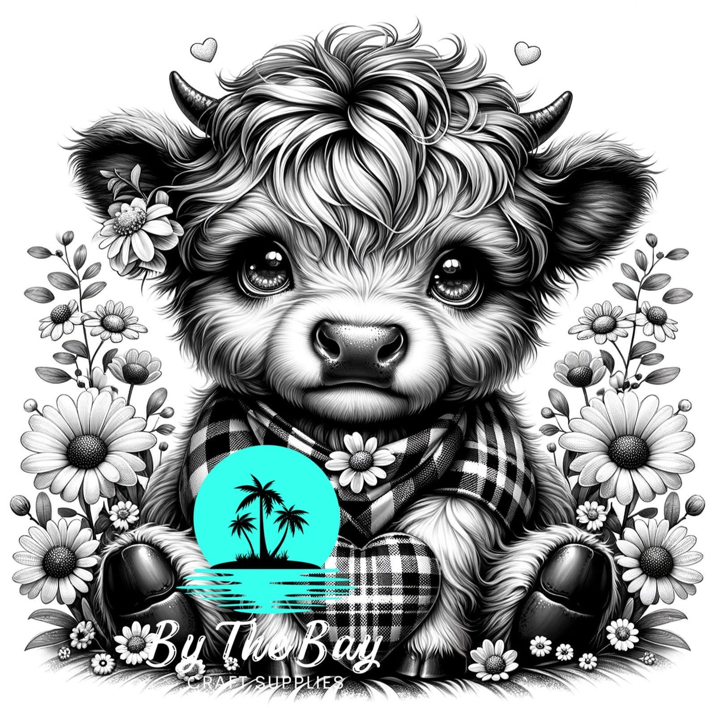 Black & White Highland Cow SUB PRINT