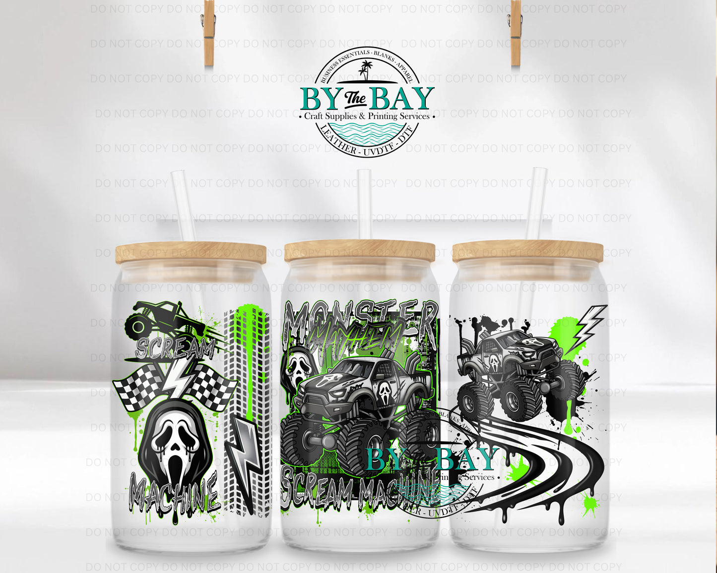 Scream Monster Truck 16oz UVDTF Wrap