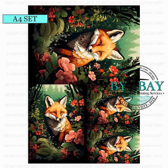 A4 Floral Fox Set