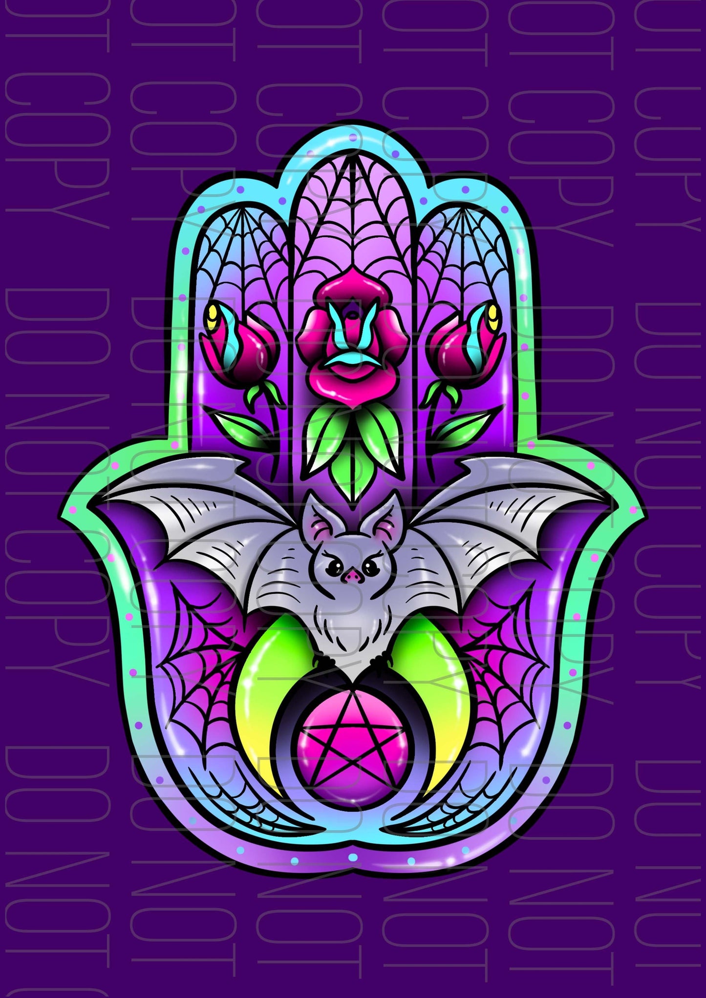 Wicca Hand purple (Various sizes)