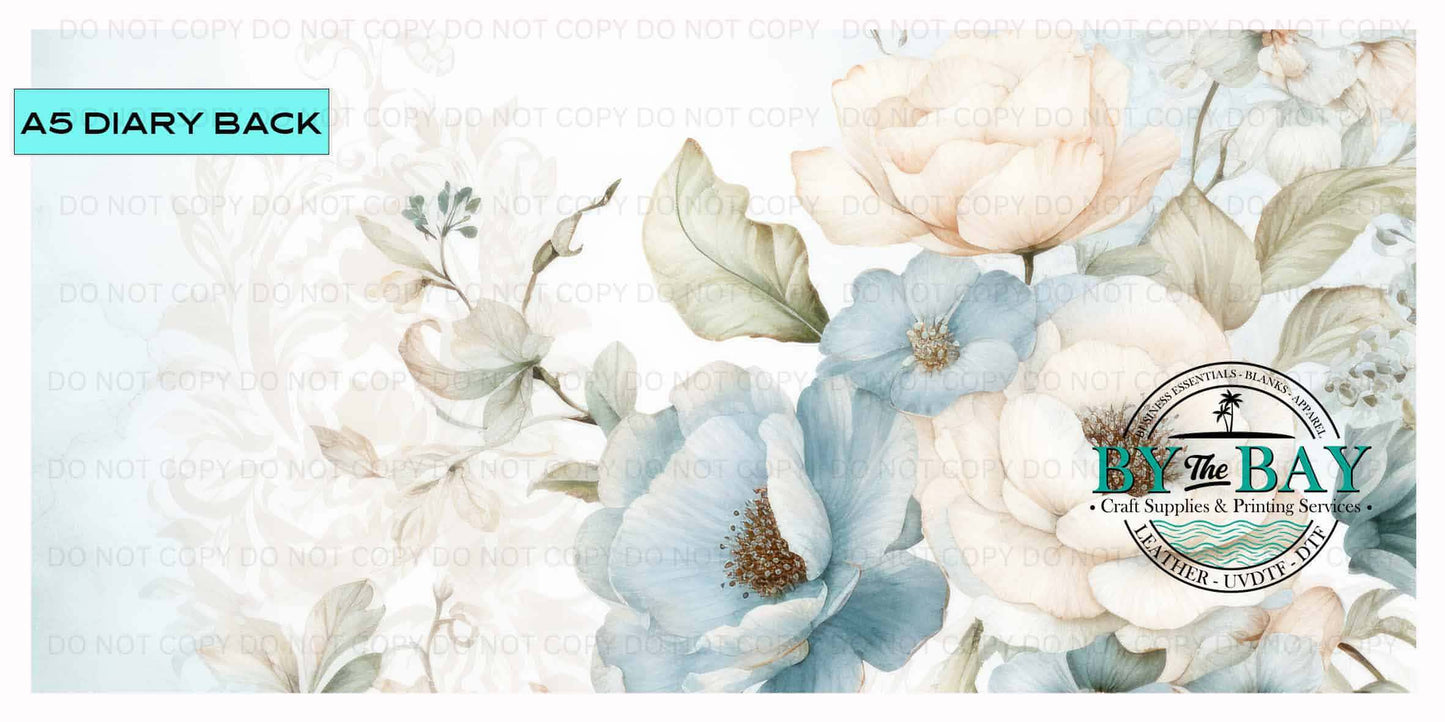 Blue Floral A5 Diary Back