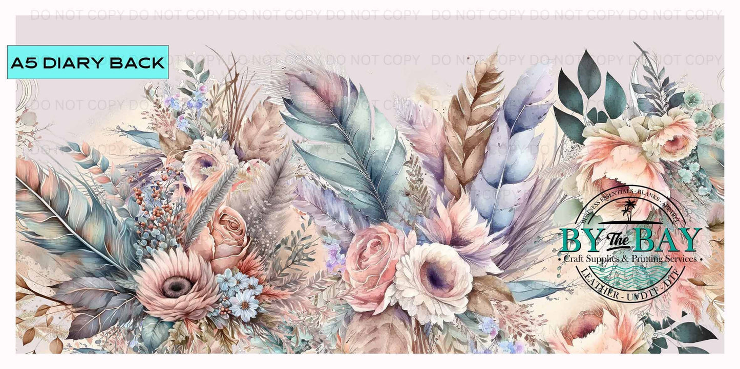 Boho Feathers A5 Diary Back