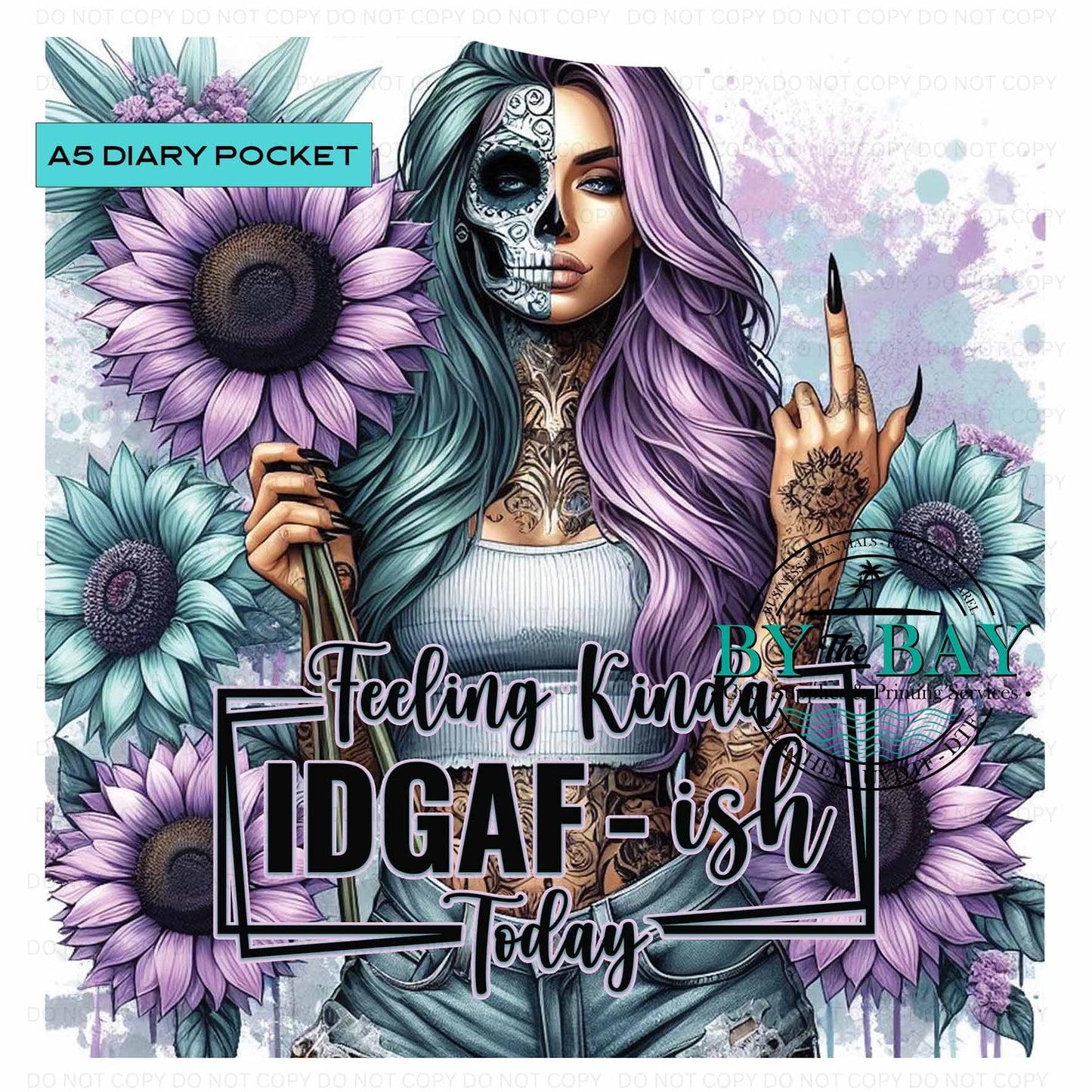 A5 Feeling IDGAFish Diary Front phone/pen pocket