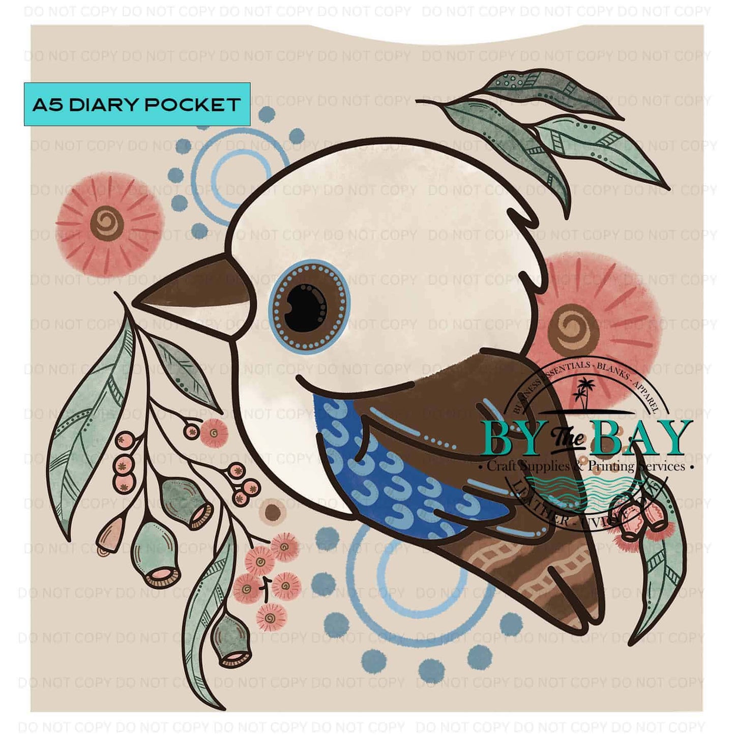 A5 HDs Kookaburra Beige Front phone/pen pocket