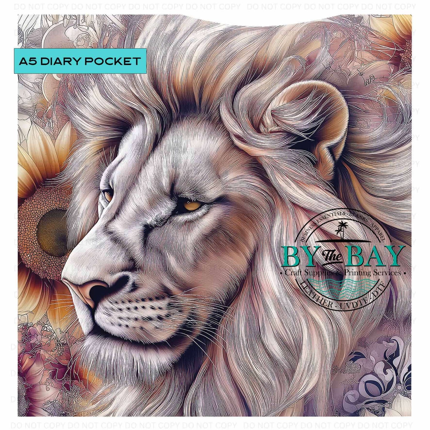 A5 Boho Lion Front phone/pen pocket