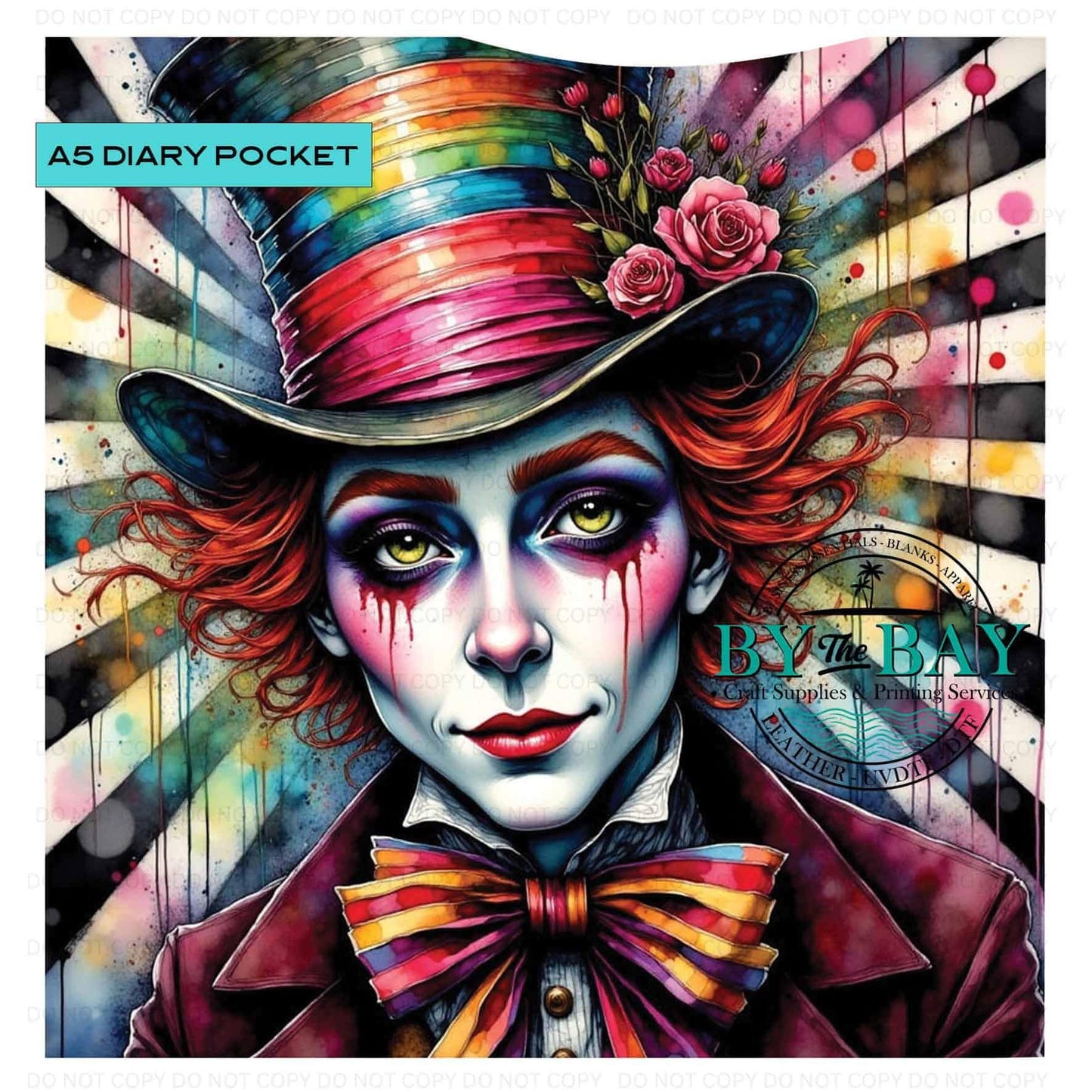 A5 Madhatter Diary Front phone/pen pocket