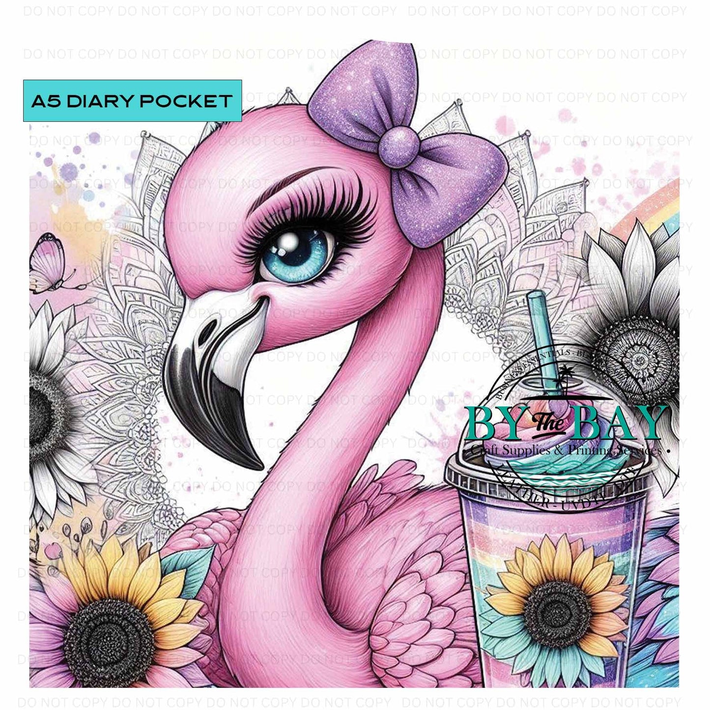 Cute Flamingo Front phone/pen pocket