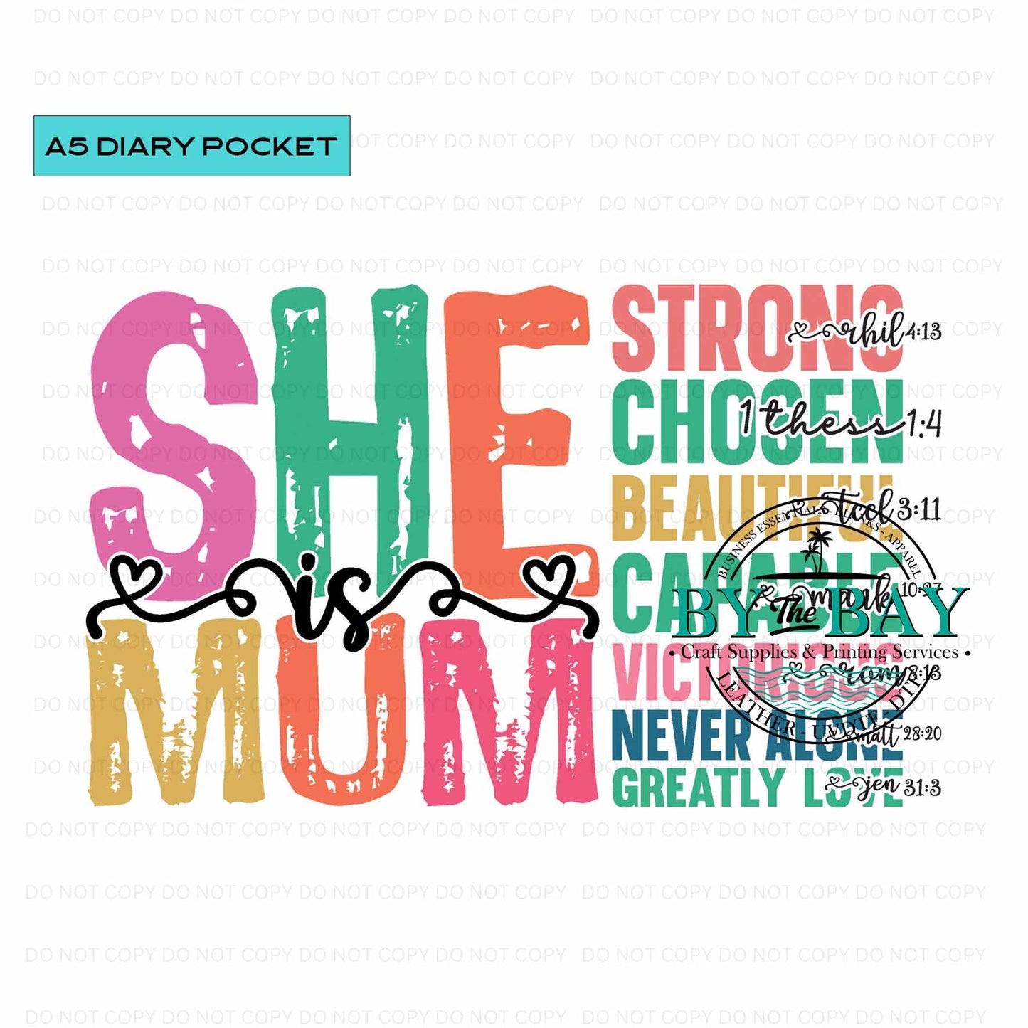 A5 She is Diary Front phone/pen pocket