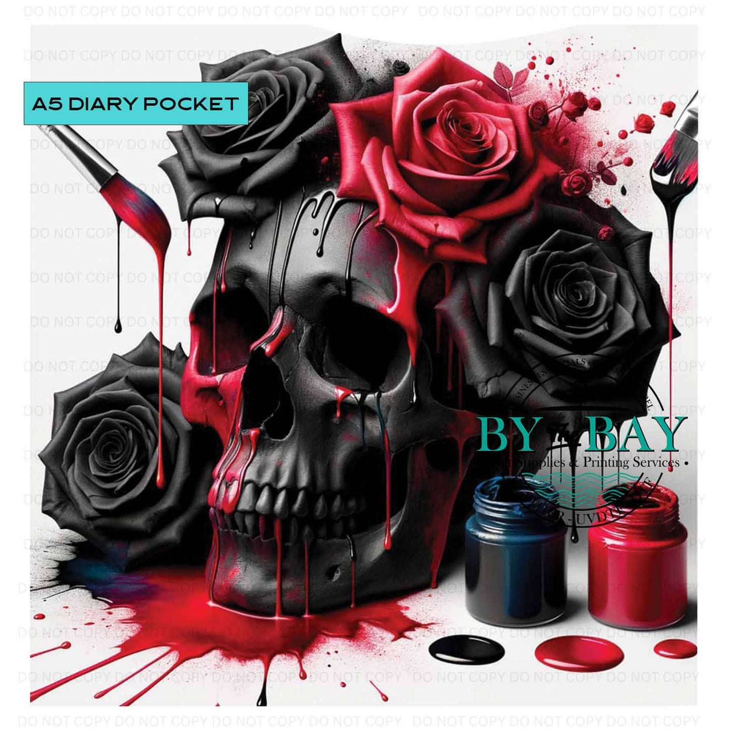 A5 Paint Splash Skull Front phone/pen pocket