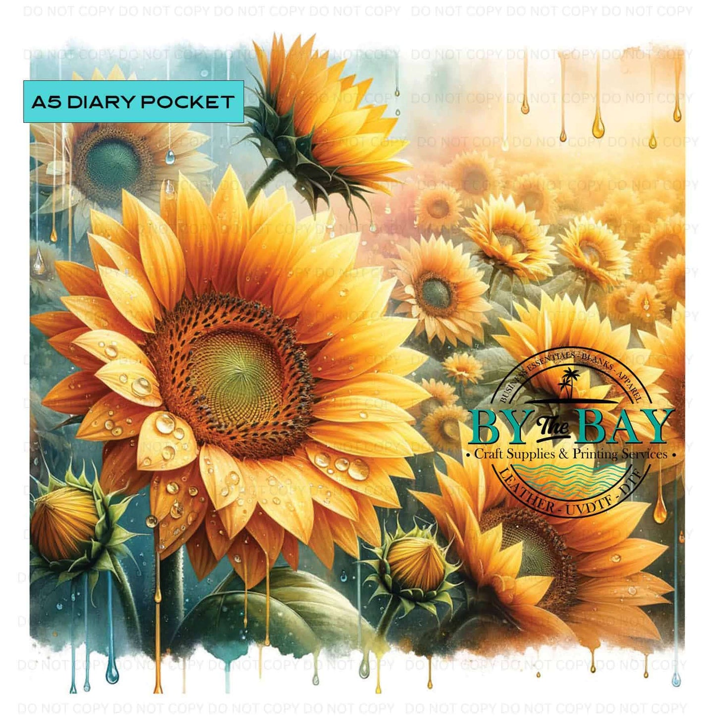 A5 Sunflower Paint drip Front phone/pen pocket