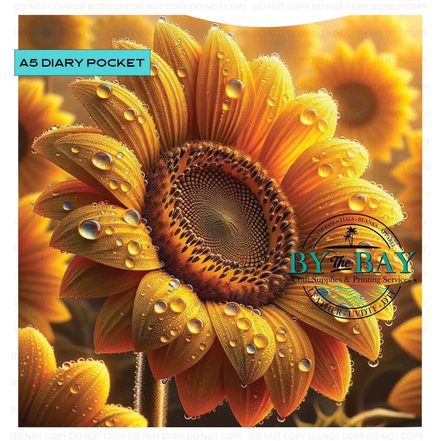 A5 Sunflower Raindrops Front phone/pen pocket