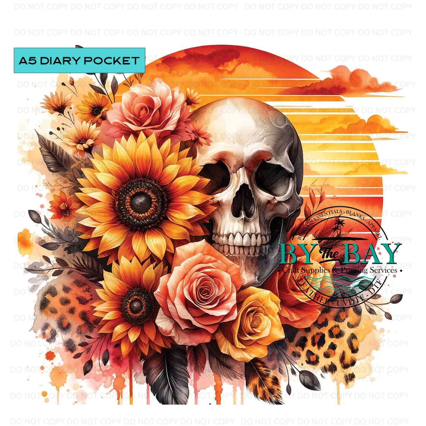 A5 Sunset Skelly Front phone/pen pocket