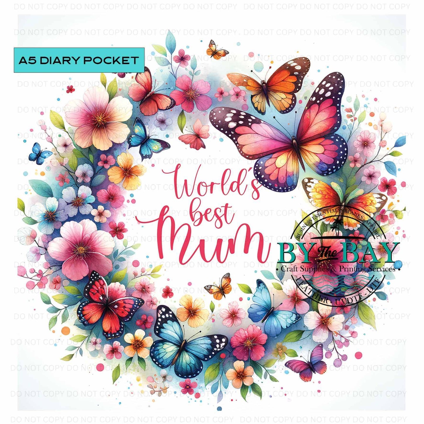 A5 Worlds Best Mum Diary Front phone/pen pocket