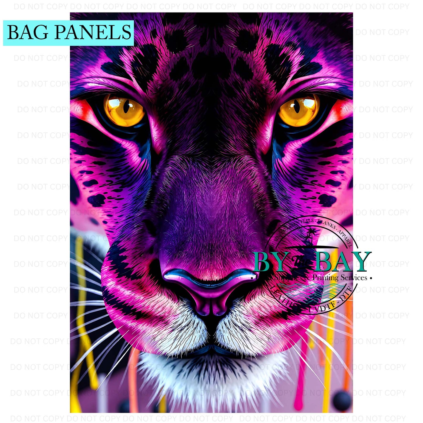 Neon Leopard Bag Panel (Various Sizes)