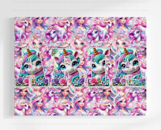 Unicorn Custom NAME photo prints (Various Sizes)