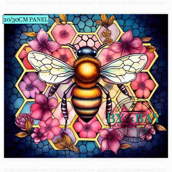 Bee Floral Honeycomb 20cm/30cm Panels