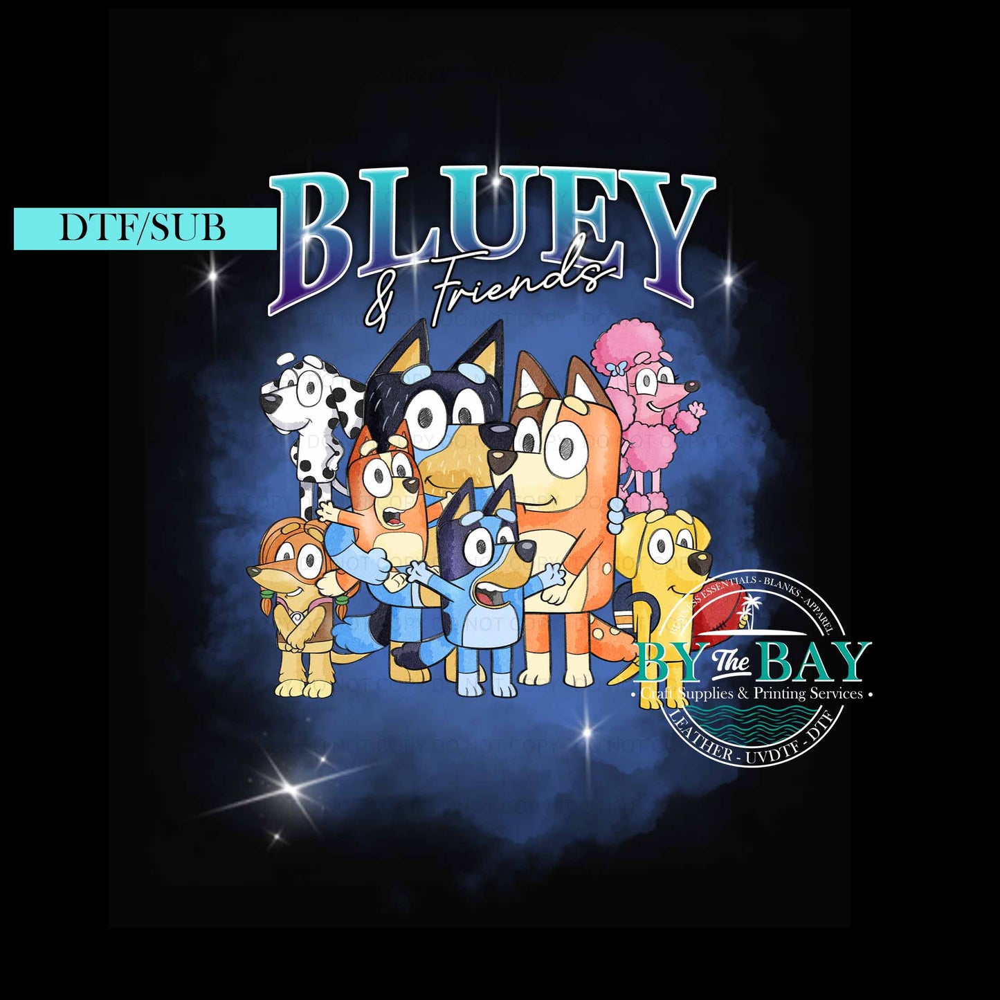 Blue Dog Crew Half Tone Print