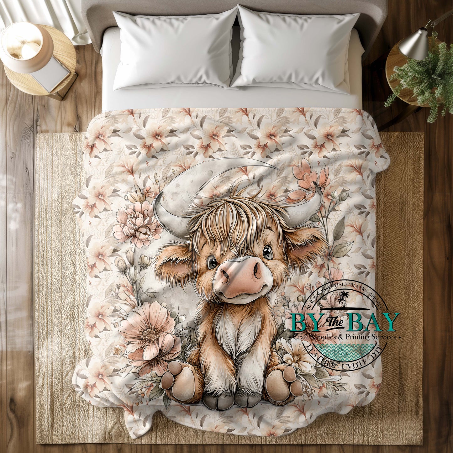 Boho Highland Moon 2 Squish Minky Blankets (Various Sizes)