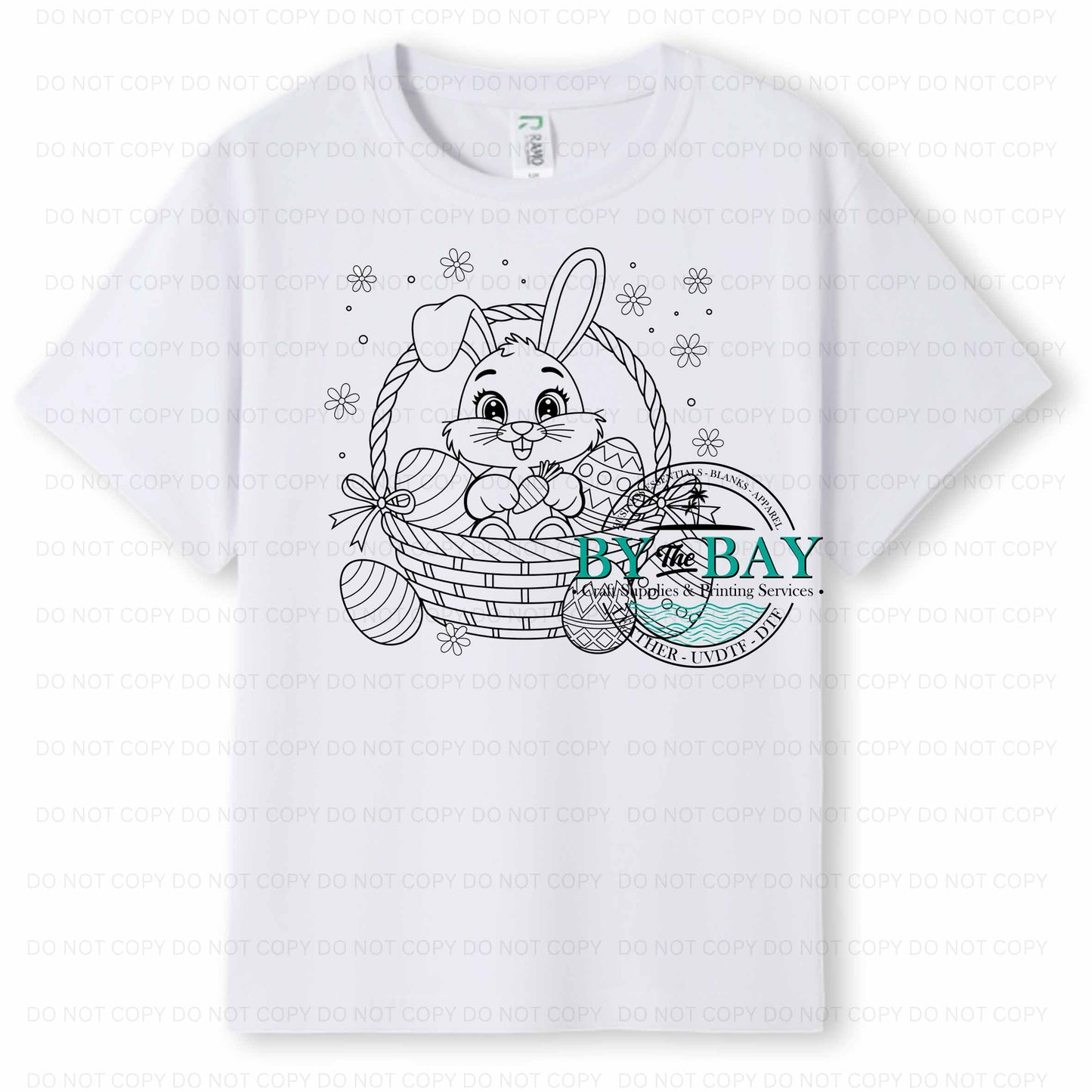 Easter Bunny in basket Colouring in Tee (pens included)