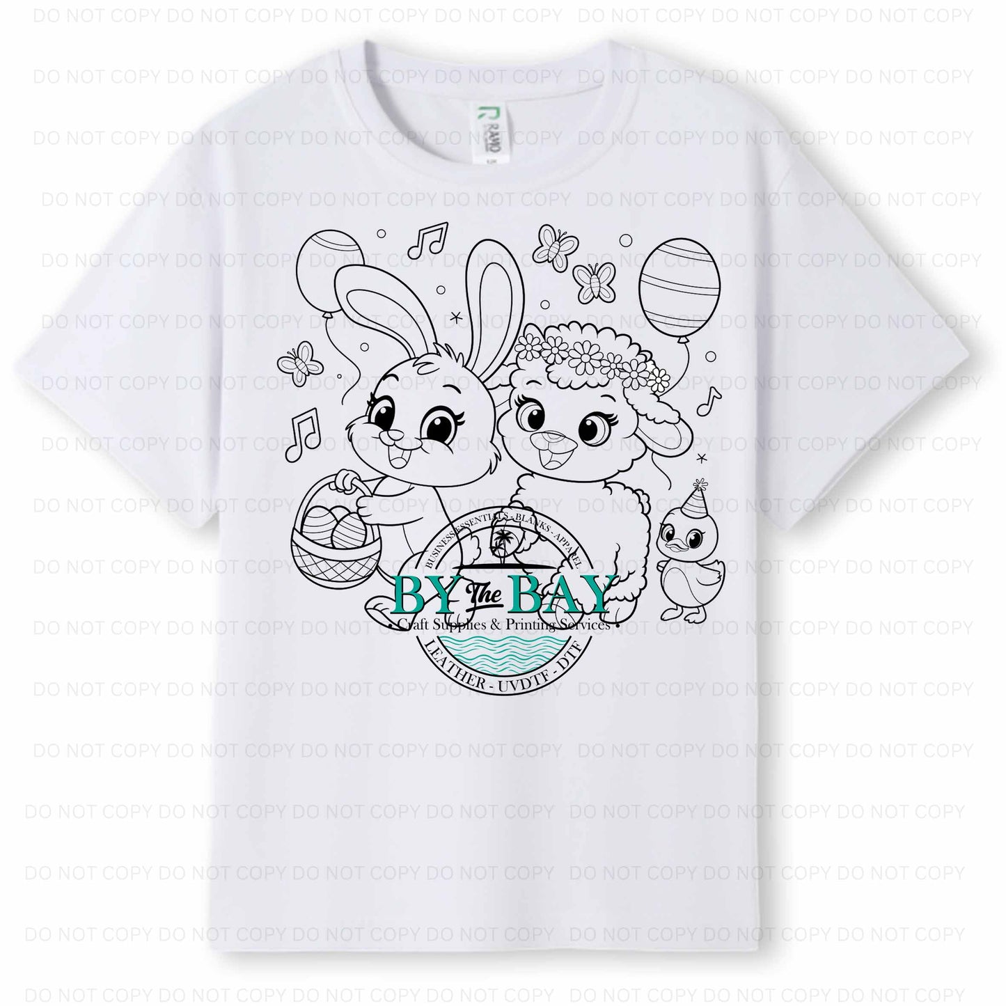 Easter Bunny & Sheep Colouring in Tee (pens included)